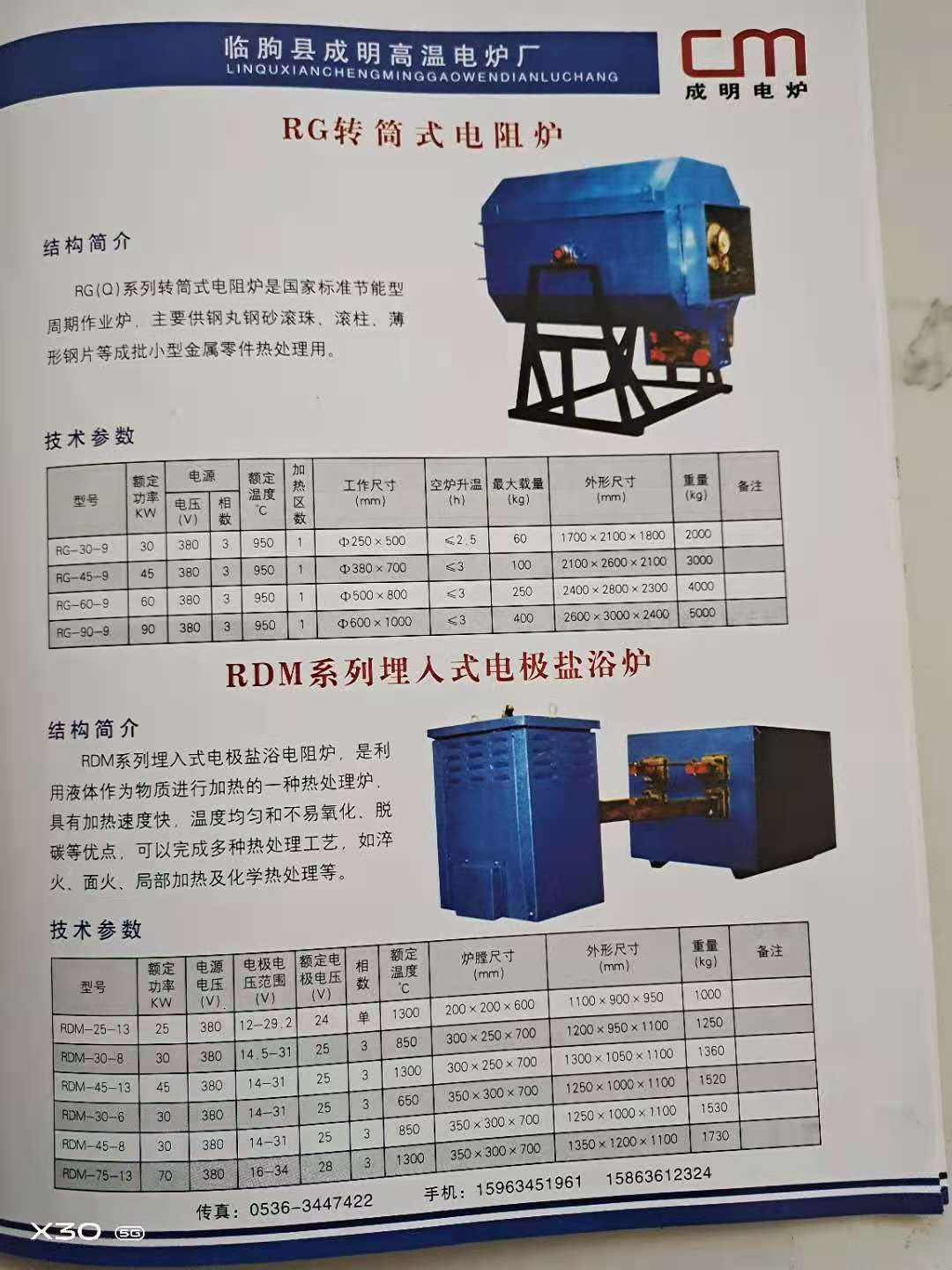 RG轉簡式電阻爐參數(shù)